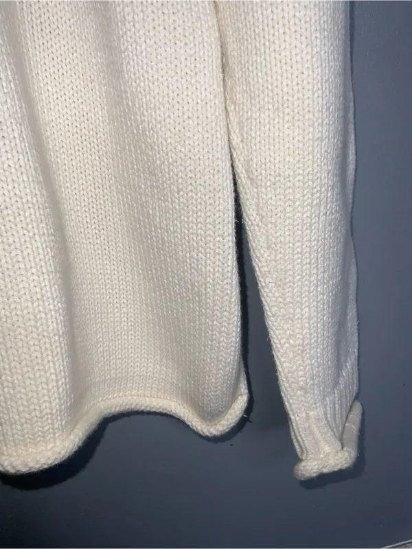 Westbound Women's Cream Cotton Crewneck Sweater Medium - Image 4