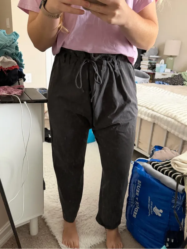Zara Gray Drawstring Pants - Image 6