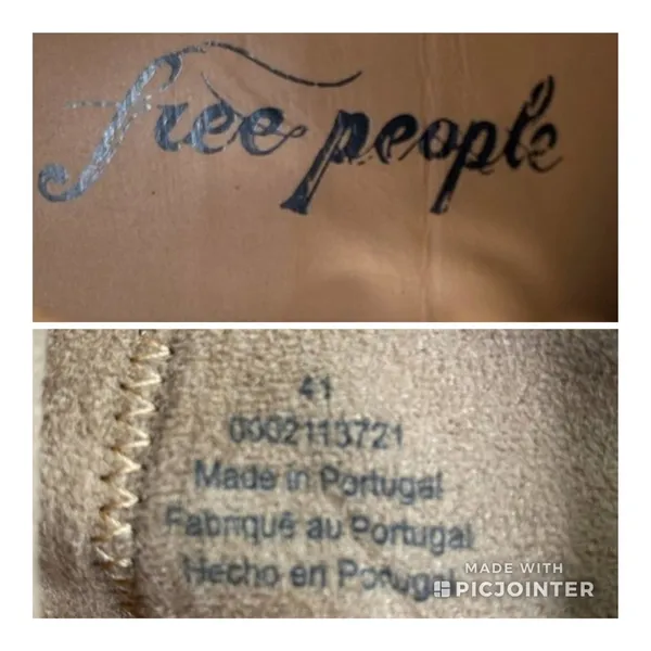 Free People Cecile Ankle Boots Suede Lace Up Side Block‎ Heel Tan Camel Size 41 - Image 2