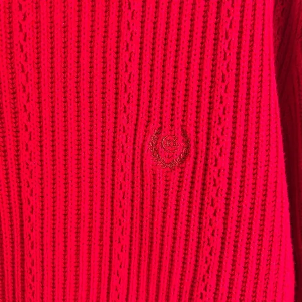 Chaps Ralph Lauren Sweater Red Women's Size M‎ Oversized Preppy - Image 3