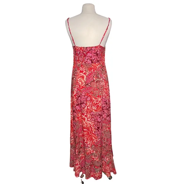 FREE PEOPLE Intimately Forever Yours Boho Red Print Maxi Dress - Image 7