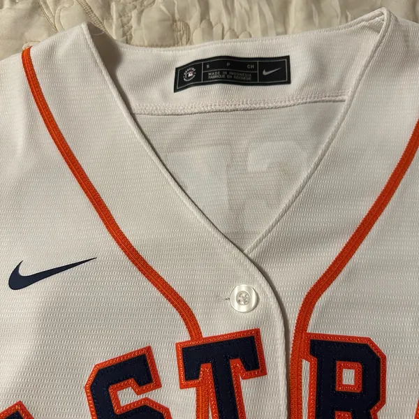 Nike White and Orange Astros Jersey - Image 2
