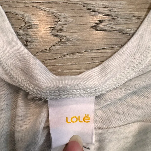 Lole Activewear Top Heathered Knit Oatmeal‎ Tan Comfy Tee Workout Size Small - Image 3