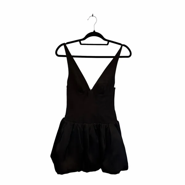 Oh Polly Anahita Black Bubble Hem Lace Up Corset Mini Dress US 2 - Image 3