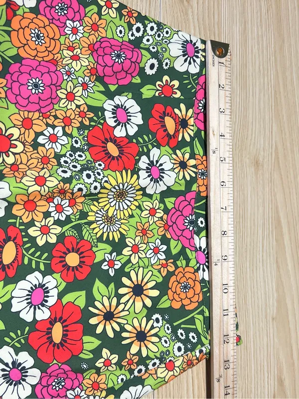 Sugar Thrillz Modern Love Floral Mini Skirt Green Retro 70s XS - Image 10