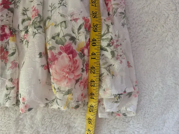 Lulus Shela Ivory Floral Jacquard Tiered Midi Dress Size Small Sleeveless Flirty - Image 8