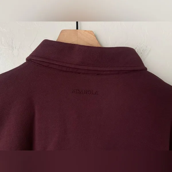 Adanola Slouchy oversized Button Up Sweatshirt Burgundy XL NWT - Image 8