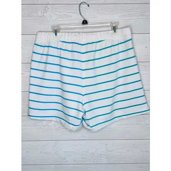J.Crew Factory Women's striped pull on casual French Terry shorts Size XL - Image 3