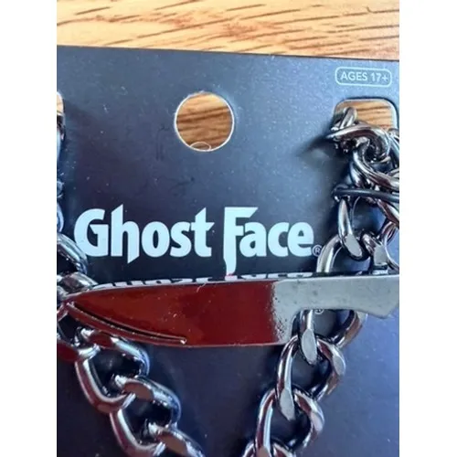 Bioworld Ghost Face Scream Knife Mask Chunky Chain Necklace NWT Halloween - Image 3