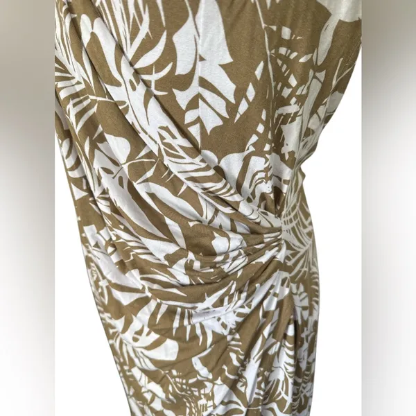 Tommy Bahama White and Tan Leaf Print Dress - Image 3