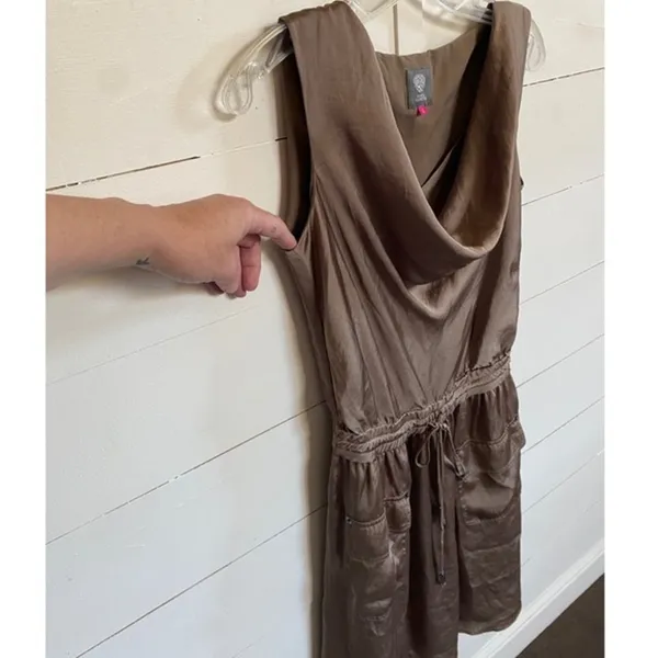 Vince Camuto Womens Taupe Brown Cowl Neck Sleeveless Dress‎ Size 2 VC2L70 - Image 6