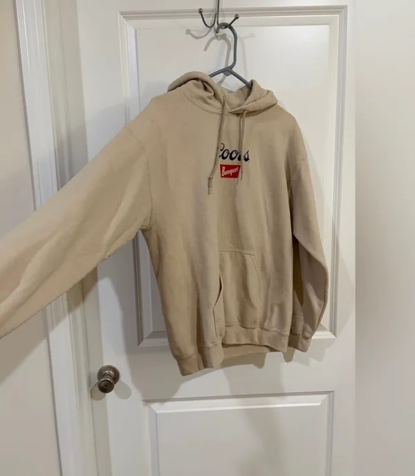 Coors Banquet Beige Graphic Hoodie (Size M) - Image 2