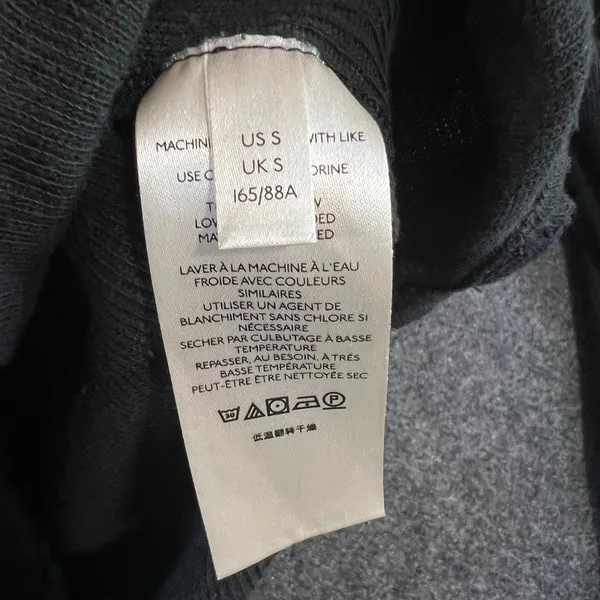 We The Free Free People Black Thermal Waffle Knit Raw Seam Top Thumbholes Small - Image 11