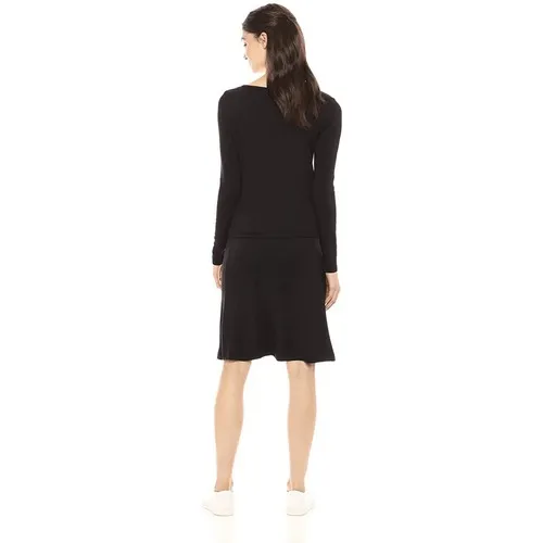 Daily Ritual Black‎ Long Sleeve Knit Drawstring Sheath Dress Size XS - Image 2