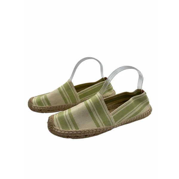 Tory Burch Striped Espadrille Slip-On Flats Green‎ Ivory Canvas Jute Women’s 10 - Image 10