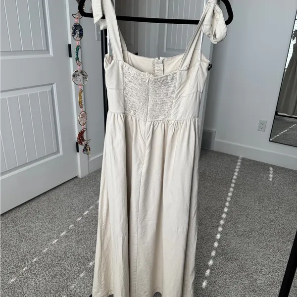 Lulus Callina Cream Tie-strap Midi Dress White - Size S - Image 5