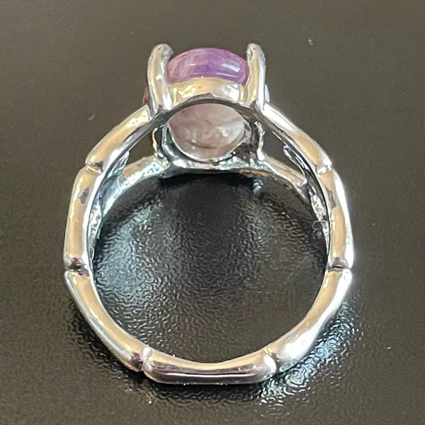 Purple amethyst S925 silver ring size 8 - Image 4