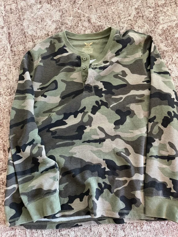 Waffle knit camo Henley - Image 2