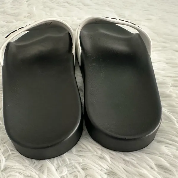 BALENCIAGA Raised Logo Embossed Rubber Pool Sandals‎ Slides Shoes White $395 36 - Image 4