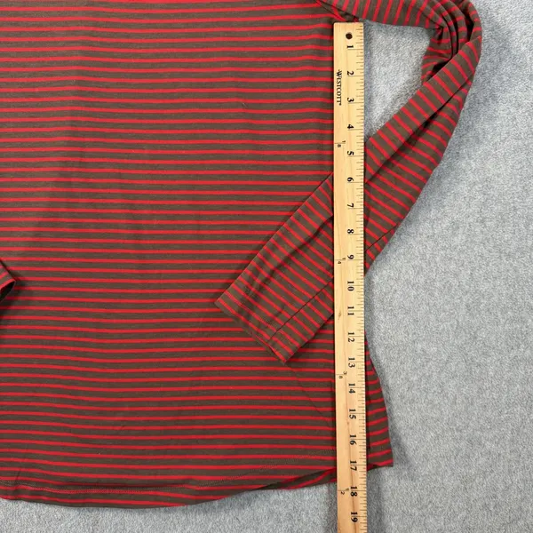Lole Women's Medium Red Brown Striped Long Sleeve Top Cutout Back Active - Image 6
