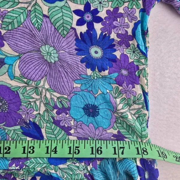 Show Me Your Mumu Floral Print Tiered Mini‎ Dress Long Sleeve Boho Size Small - Image 9