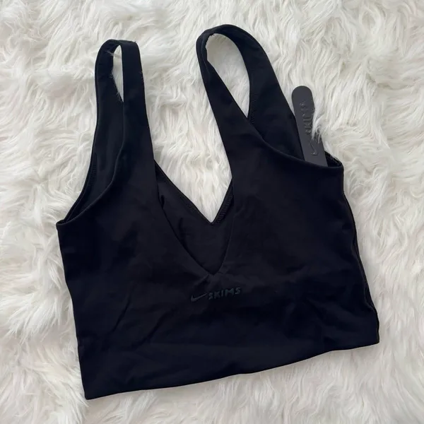 Nike Skims Matte V-Neck Longline Bra Obsidian Size XS - Image 7