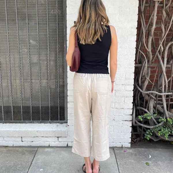 L.L bean y2k tan cotton capri cargo pants sz s - Image 3