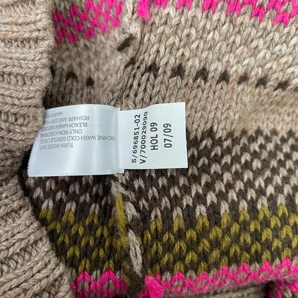 Old Navy Y2K Sweater Size Medium Striped Short Sleeve Lambswool Button Cardigan - Image 7