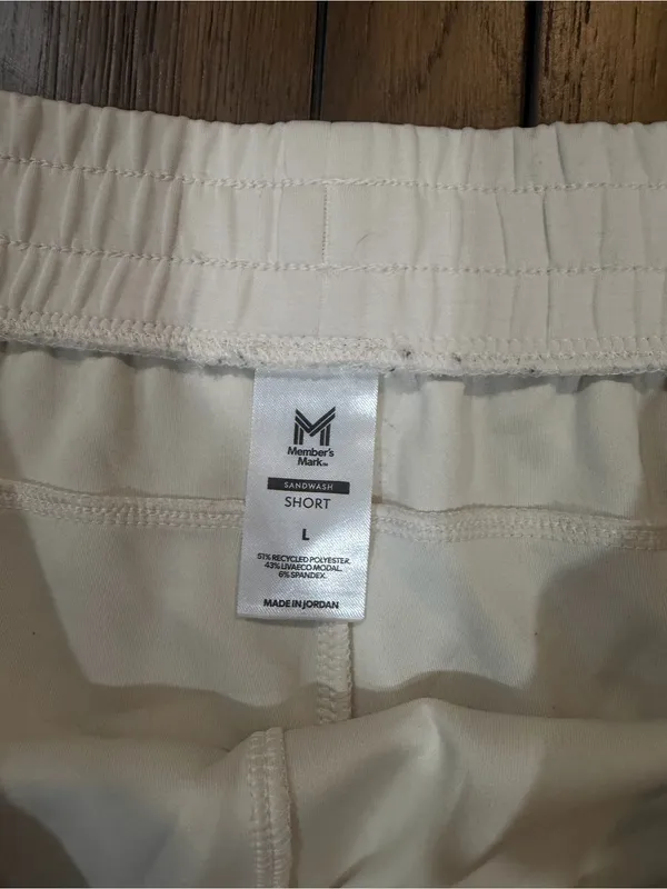 Women's Cream Drawstring Athletic Shorts Size L - Image 3
