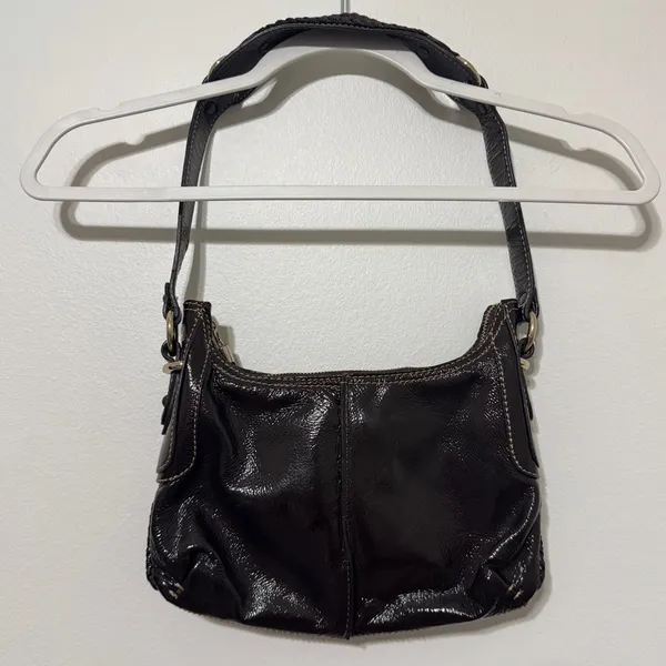 The Sak Y2K Chocolate Brown Leather Shoulder Bag 2000s VTG Fall Faux - Image 6