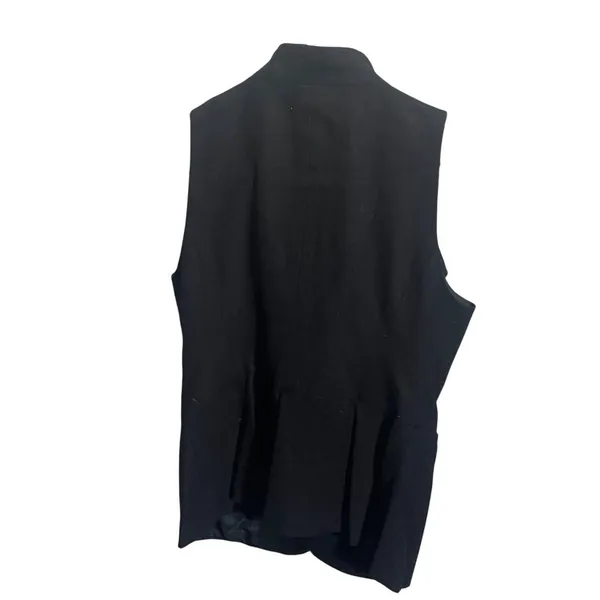 Anthropologie Tabitha Womens Ruffled‎ Black Sleeveless Vest Size 4 - Image 4