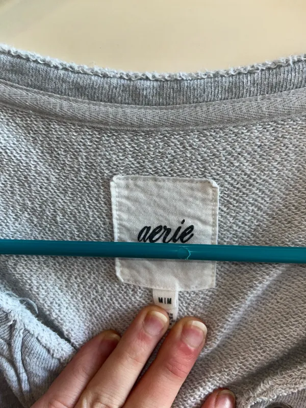 Aerie Grey Oversized Crewneck Sweatshirt - Image 3