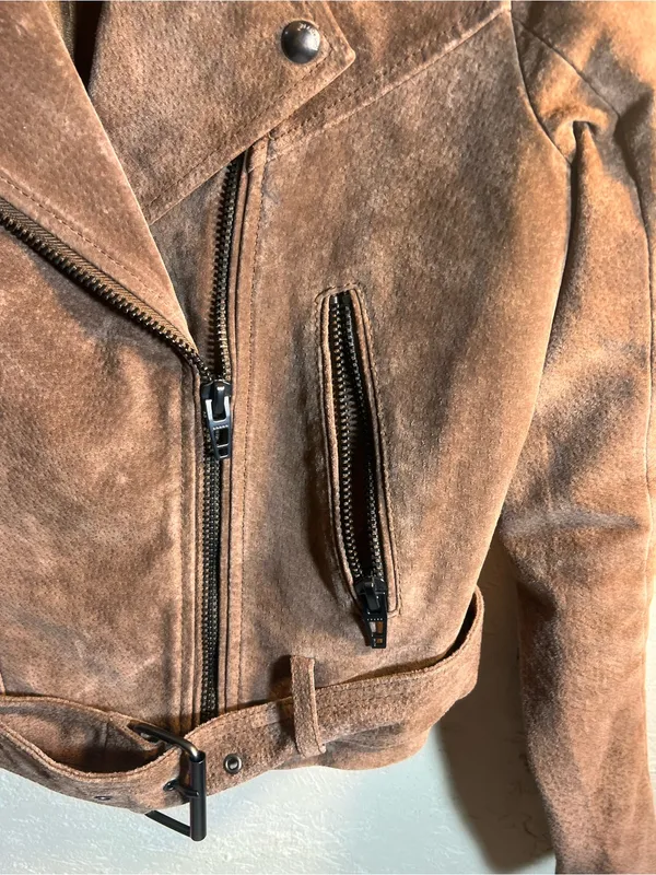 Blank NYC Suede Moto Jacket - Brown - Image 5