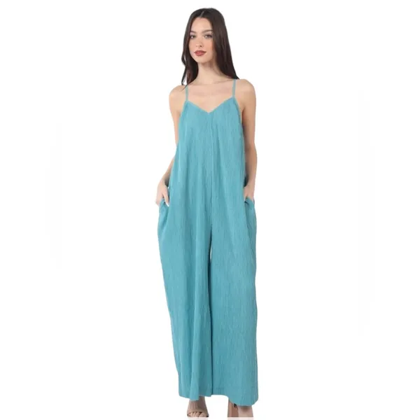 Sleeveless Pleated Wide Leg Jumpsuit w/ Pockets, never worn NWOT - Image 6