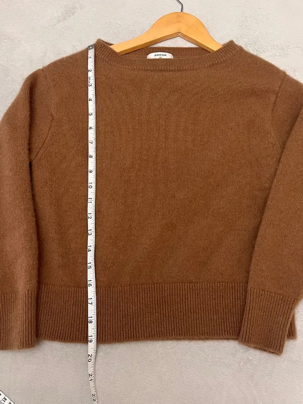 Aritzia Women's Classic Knit Essential 100%CASHMERE Crew Neck Sweater Sz XS - Image 9