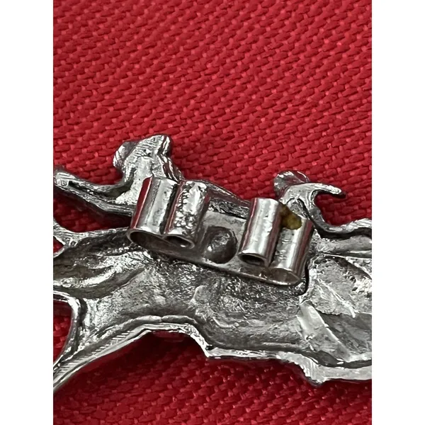 Pewter Bucking Bronco Rodeo Cowboy Bolo Slide Hat Lapel Pin - Image 6