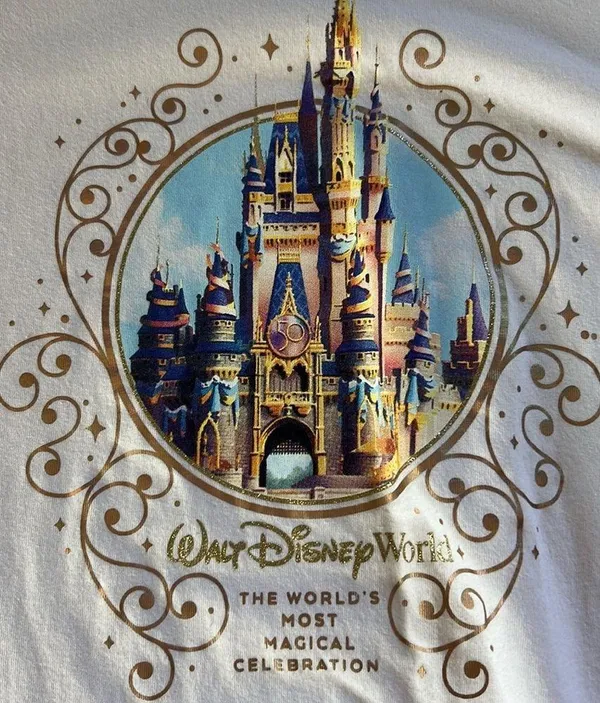 Disney 50th anniversary baby pink woman graphic tee shirt top cotton L - Image 3