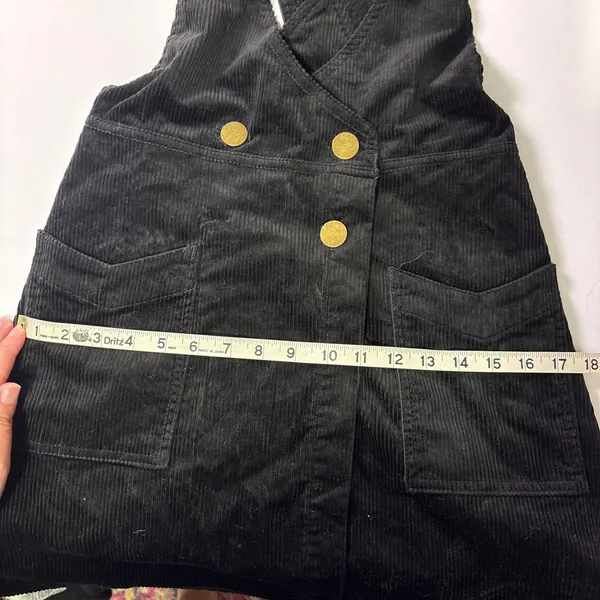 Free People Canyonlands Corduroy Jumper Black Pinafore Dress Size 2 OB832422 - Image 11