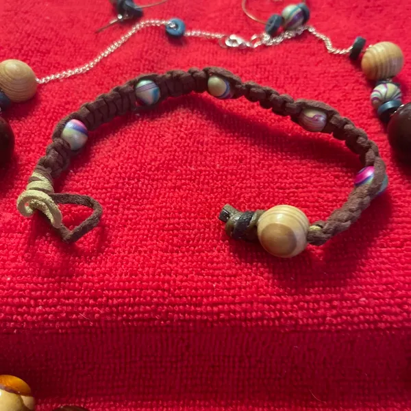 Boho beaded necklace set Brown - Image 2