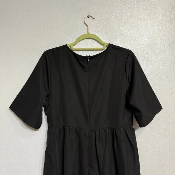 Made With Love Black Short Sleeve Faux Wrap Jumpsuit Sz M NWT - Image 7