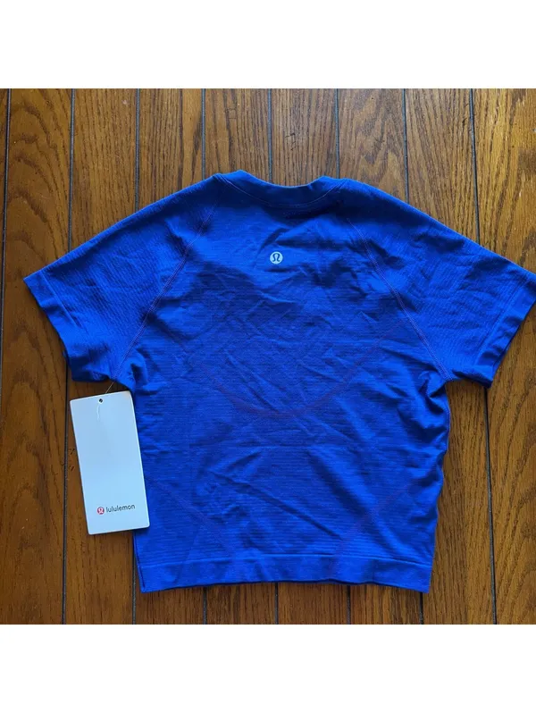 Lululemon Swiftly Tech Cropped Short Sleeve 2.0 Clubhouse Blue Size 4 NWT - Image 2
