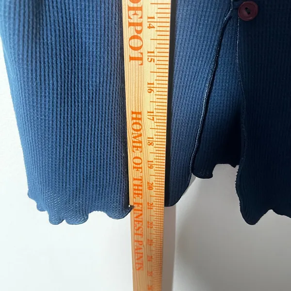 Vintage Victoria's Secret Top XS Blue Waffle Knit Vest y2k 2000s - Image 5