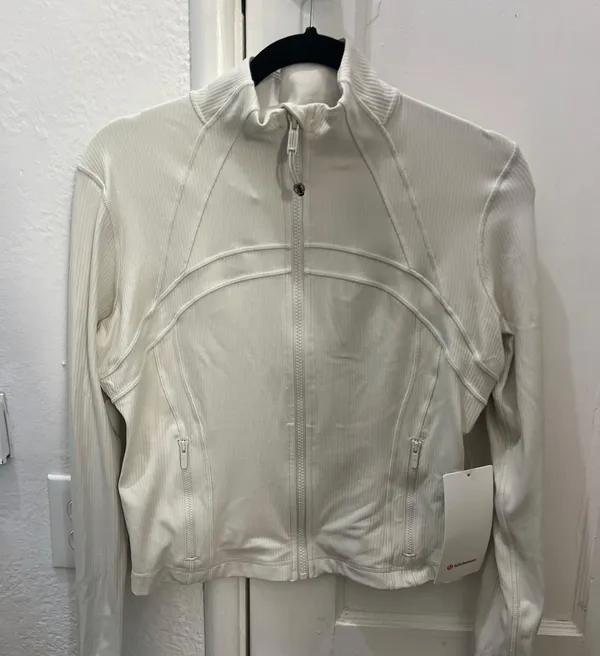 Lululemon Cropped Define Jacket Ribbed Nulu Bone Radiate Transparent Foil - Image 3