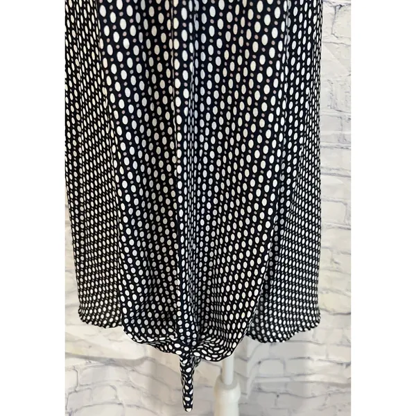 Ann Taylor Factory Top Black & White Polka Dot Long Sleeve Blouse Size Medium - Image 4