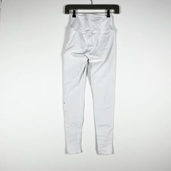Alo Yoga Women's High Rise Athletic Work Out Lounge Leggings Solid White XXS - Image 3