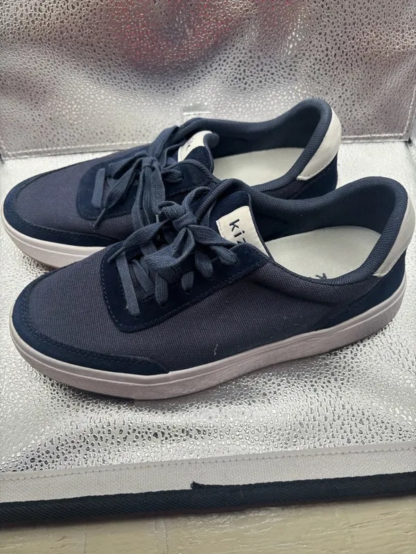 Kizik Prague Dusk Blue Canvas Sneakers Unisex M 6/ W 7.5 Slip On Hands Free Shoe - Image 3