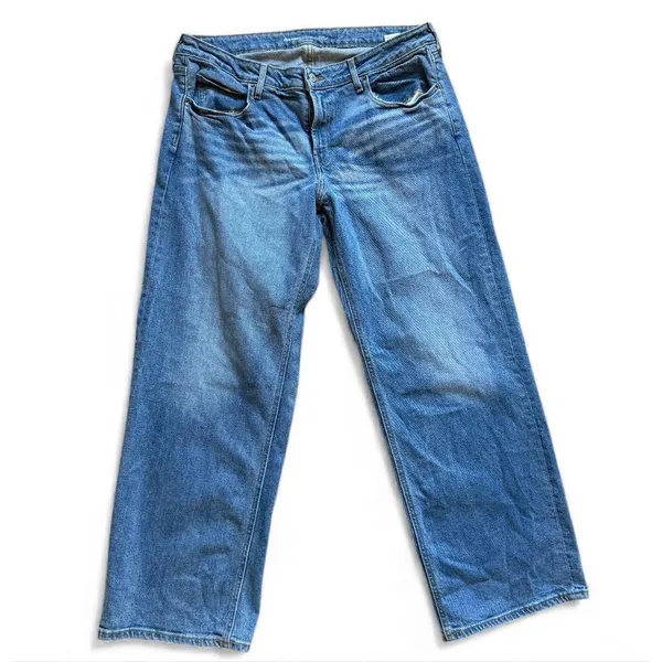 Womens Old Navy Extra High Waisted Stonewash Wide Leg Jeans in Maren - Sz 16 - Image 4