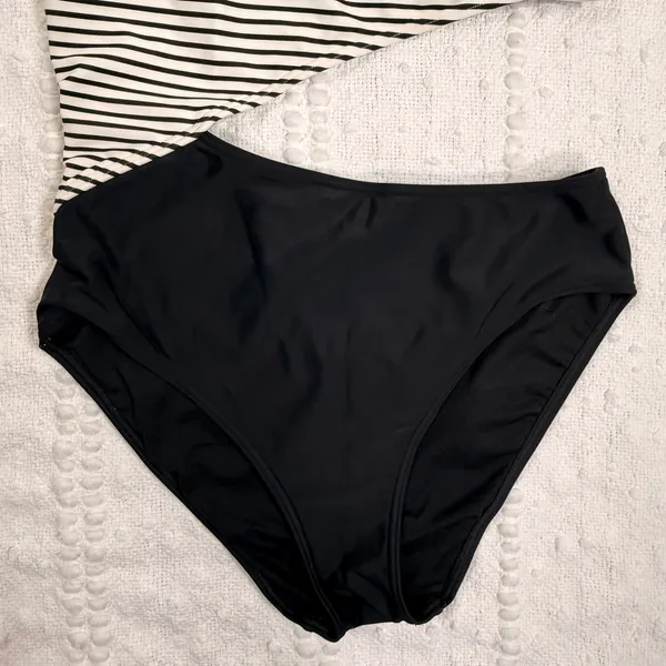 Abercrombie & Fitch Womens One Shoulder Striped Cutout One Piece Swimsuit Small - Image 3