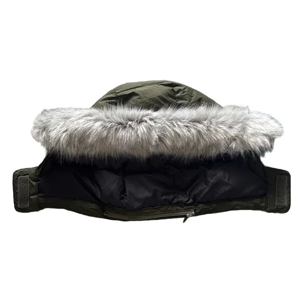 Columbia Sportswear Olive Green Puffer Jacket Faux Fur Removable Hood Womens XL - Image 5