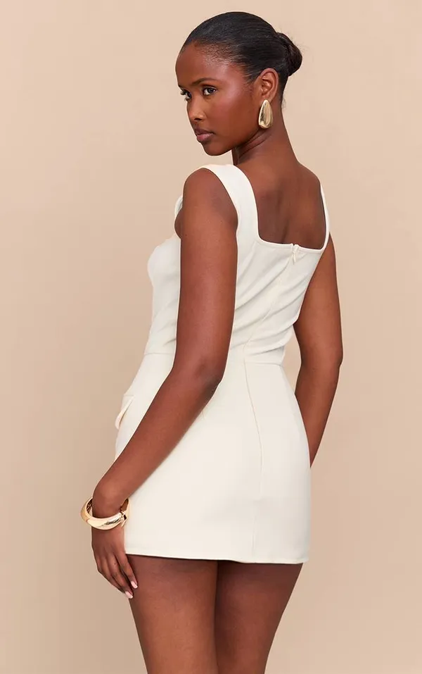 Plt lemon woven pocket detail skort playsuit - Image 3